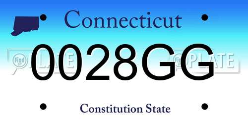 0028GG Connecticut License Plate
