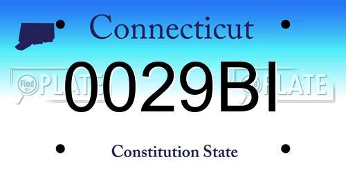 0029BI Connecticut License Plate