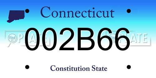 002B66 Connecticut License Plate