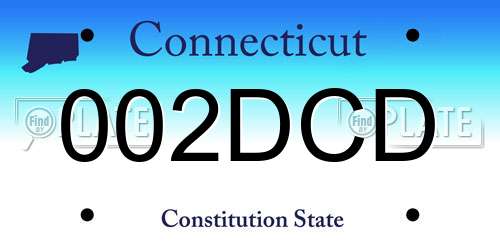 002DCD Connecticut License Plate
