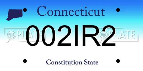 002IR2 Connecticut License Plate
