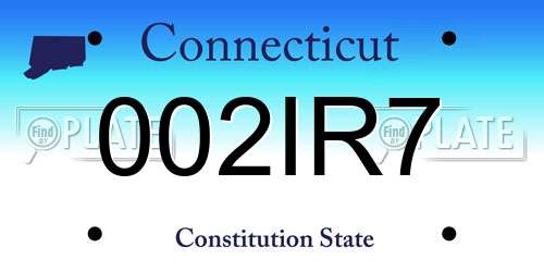 002IR7 Connecticut License Plate