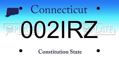 002IRZ Connecticut License Plate