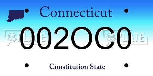 002OC0 Connecticut License Plate