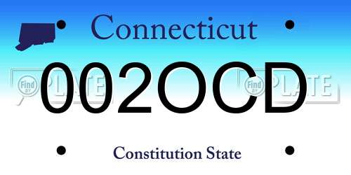 002OCD Connecticut License Plate