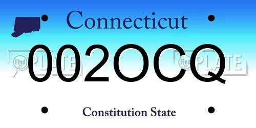 002OCQ Connecticut License Plate