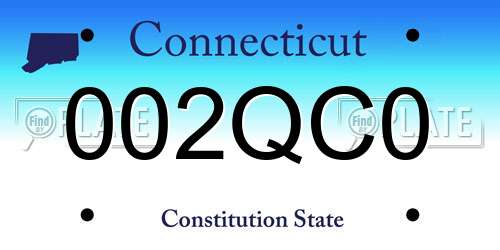 002QC0 Connecticut License Plate