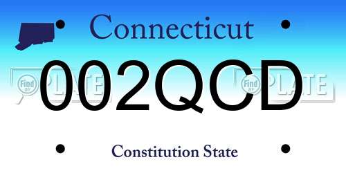 002QCD Connecticut License Plate