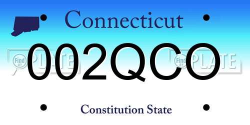002QCO Connecticut License Plate