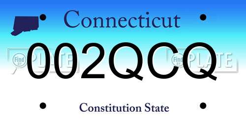 002QCQ Connecticut License Plate