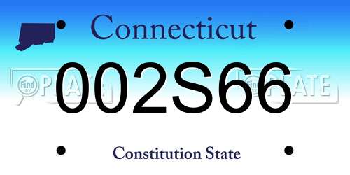 002S66 Connecticut License Plate