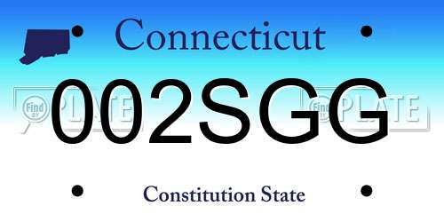 002SGG Connecticut License Plate