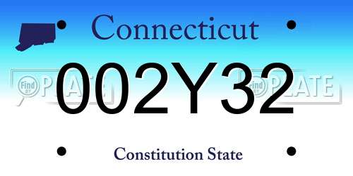 002Y32 Connecticut License Plate
