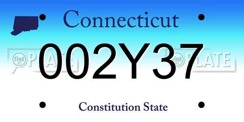 002Y37 Connecticut License Plate