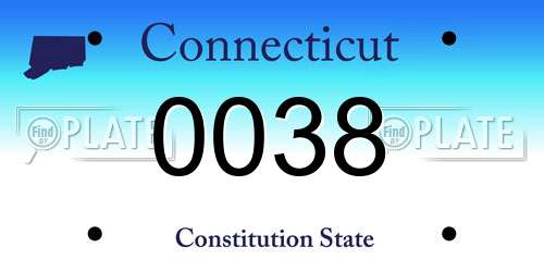0038 Connecticut License Plate