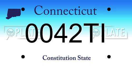 0042TI Connecticut License Plate