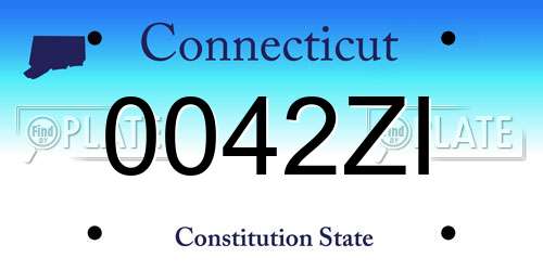 0042ZI Connecticut License Plate