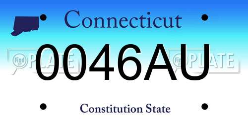 0046AU Connecticut License Plate