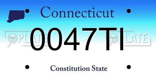 0047TI Connecticut License Plate