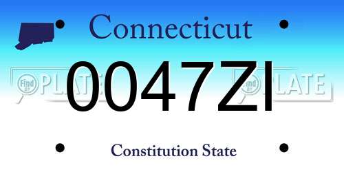 0047ZI Connecticut License Plate