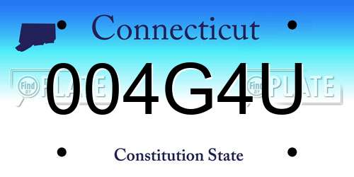 004G4U Connecticut License Plate