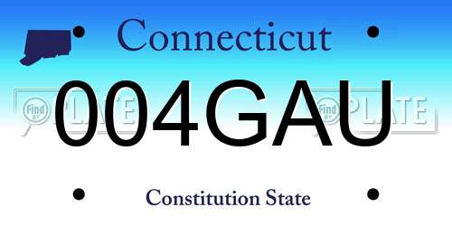 004GAU Connecticut License Plate