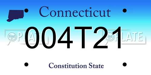004T21 Connecticut License Plate
