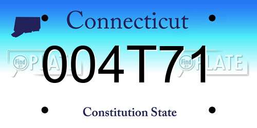 004T71 Connecticut License Plate
