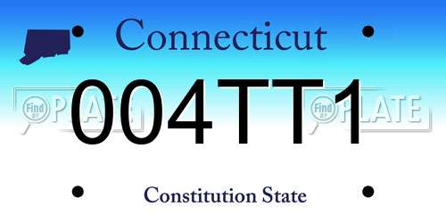 004TT1 Connecticut License Plate