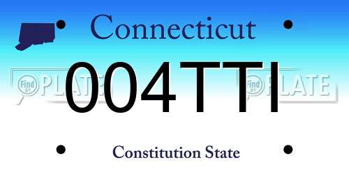 004TTI Connecticut License Plate