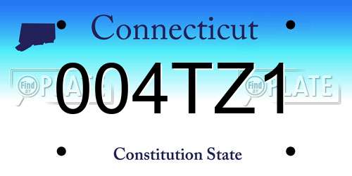 004TZ1 Connecticut License Plate