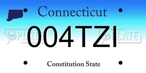004TZI Connecticut License Plate