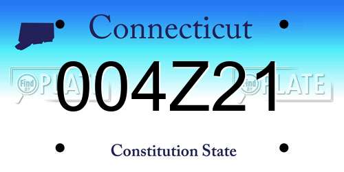 004Z21 Connecticut License Plate
