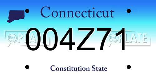 004Z71 Connecticut License Plate