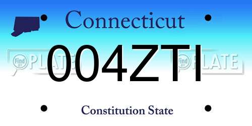 004ZTI Connecticut License Plate