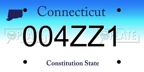 004ZZ1 Connecticut License Plate