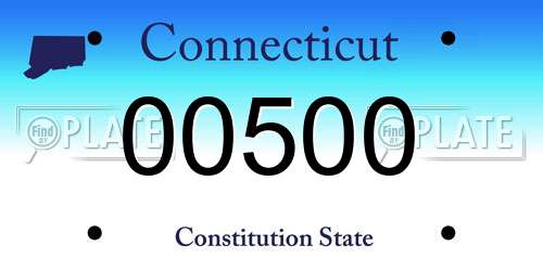 00500 Connecticut License Plate