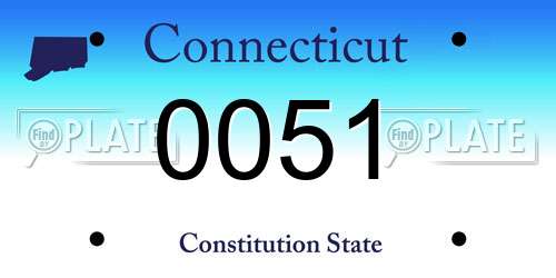 0051 Connecticut License Plate