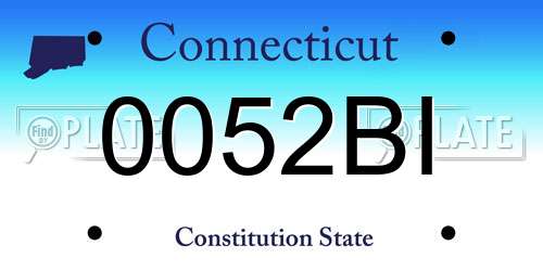 0052BI Connecticut License Plate