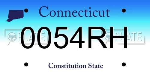 0054RH Connecticut License Plate