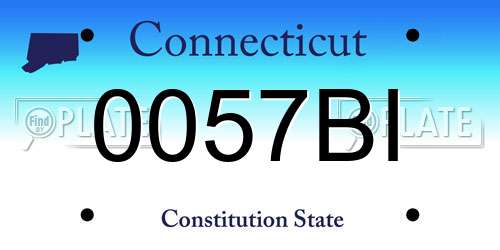 0057BI Connecticut License Plate