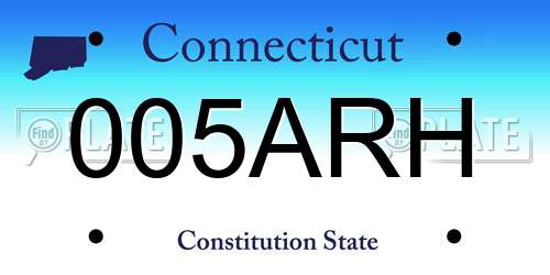 005ARH Connecticut License Plate