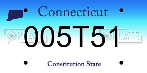005T51 Connecticut License Plate