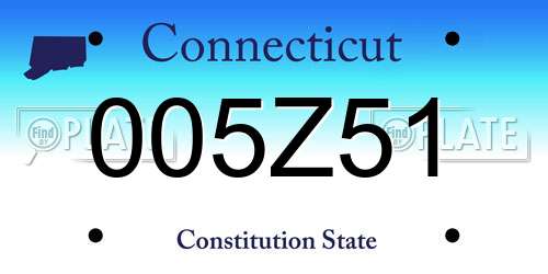 005Z51 Connecticut License Plate