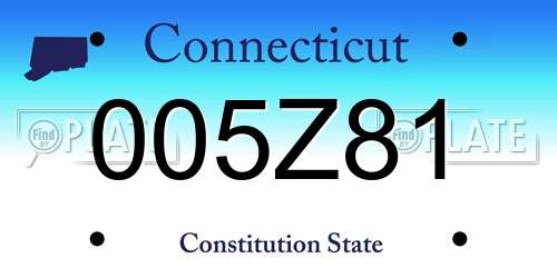005Z81 Connecticut License Plate