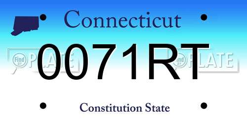 0071RT Connecticut License Plate