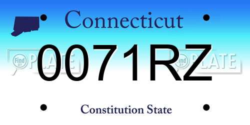 0071RZ Connecticut License Plate