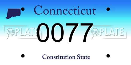 0077 Connecticut License Plate