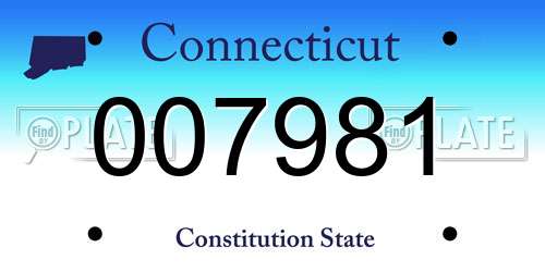007981 Connecticut License Plate