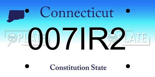 007IR2 Connecticut License Plate